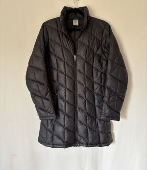 Patagonia Puffer Quilted Jacket Medium Goose Womens Black Full Zip Mock Neck